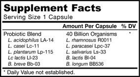 Nutrition label for a supplement